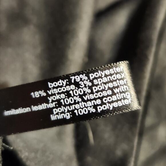 The Limited $99 XL Black Jersey Faux Leather Trim Sleeveless Fit & Flare Dress - Picture 8 of 10